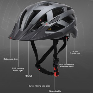 Casque de cyclisme sur route avec lumière LED