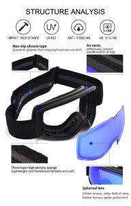 UF040 Lunettes de ski pour jeunes cool les mieux notées en usine